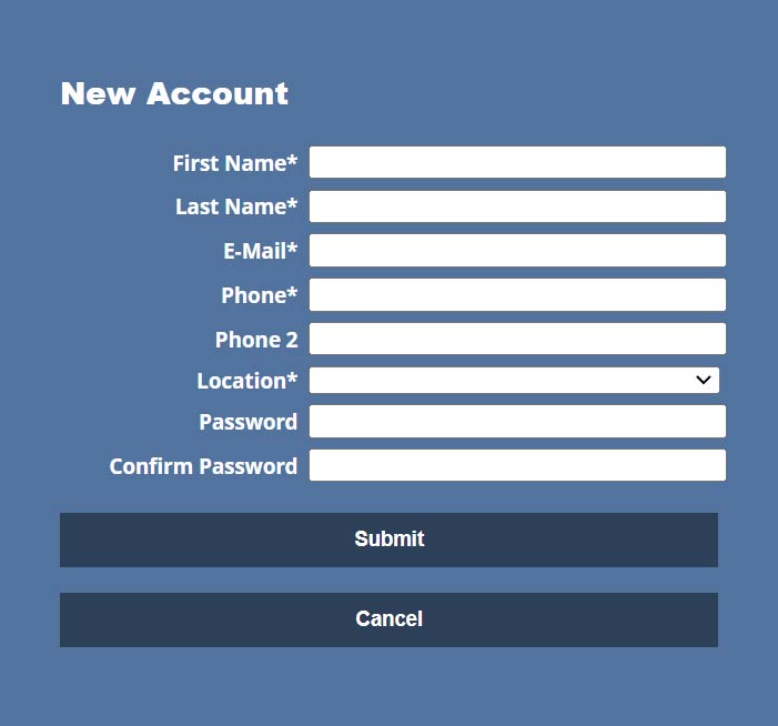 New account details