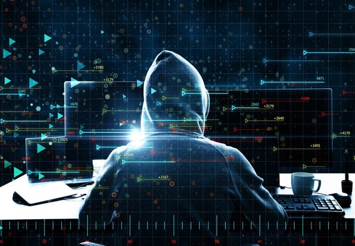 Hacker using computer